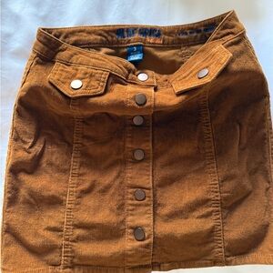 Blue Spice Women's Tan Button-Up Mini Skirt